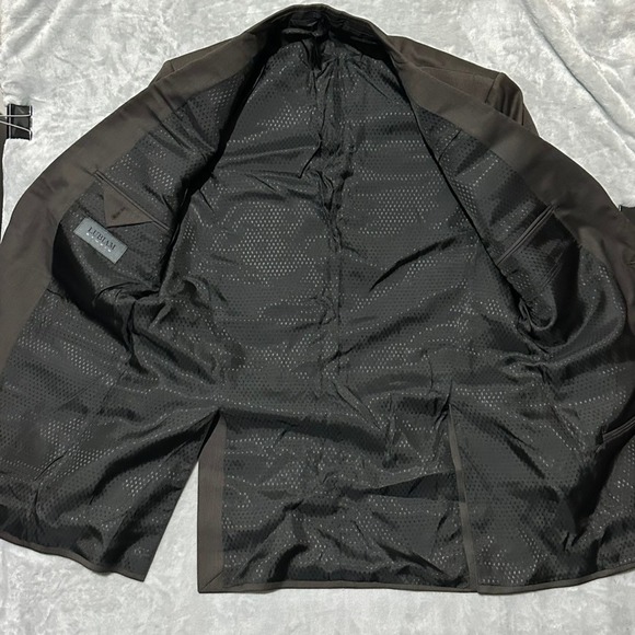 Lubiam Mens Brown Solid Italian Made Virgin Wool 2pc Suit 40L Jacket 33x31 Pant - Picture 6 of 16